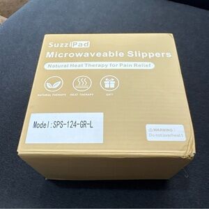 SuzziPad Microwaveable Slippers Size L (Women’s 8 1/2-9) Grey